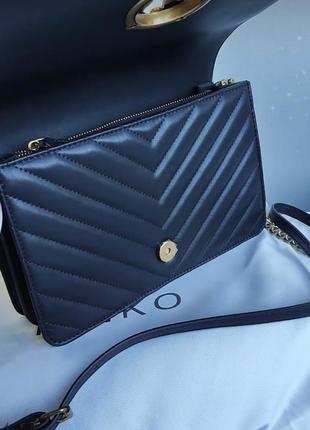 Женская сумка pinko love bag пинко черная стежка шеврон, кроссбоди, брендовые сумки pinko,3 фото