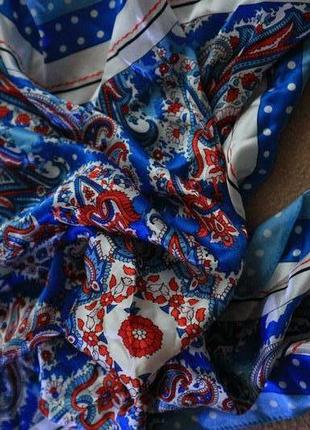 Шелковый шейный платок blue motion2 фото
