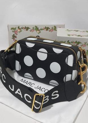 Жіноча сумка marc jacobs марк джейкобс чорна горох, клатч крос боді, брендова сумка, сумка через плече2 фото