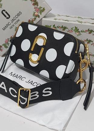 Женская сумка marc jacobs марк джейкобс черная горох, клатч кросс боди, брендовая сумка, сумка через плечо