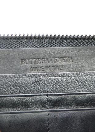 Мужской кожаный кошелек bottega veneta боттега венета черный, кошелек кожа, брендовые кошельки5 фото