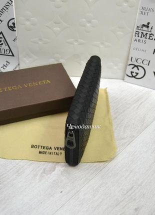 Мужской кожаный кошелек bottega veneta боттега венета черный, кошелек кожа, брендовые кошельки2 фото