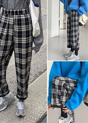 Брюки в клеточку7 фото