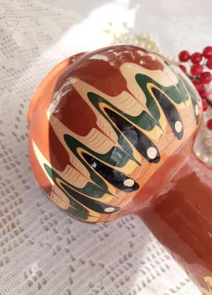 Вінтаж! 🌻🐦 ваза в етно стилі вінтаж скляна в гарячій емалі з орнаментом полива емалями