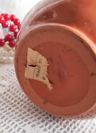 Вінтаж! 🌻🐦 ваза в етно стилі вінтаж скляна в гарячій емалі з орнаментом полива емалями