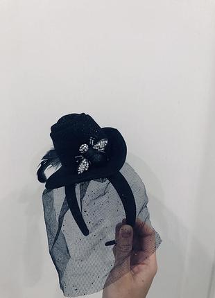 Шляпка ведьмы с вуалью handmade