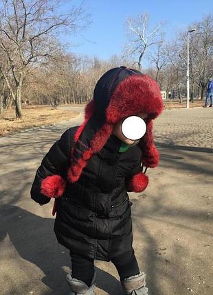 Шапка вушанка натуральний кролик