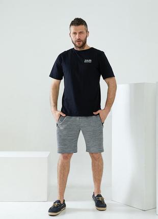 Мужские серые спортивные шорты из плотного трикотажа, tailer4 фото