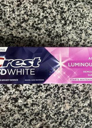 Интенсивная отбеливающая зубная паста crest 3d white luminous mint. сша2 фото