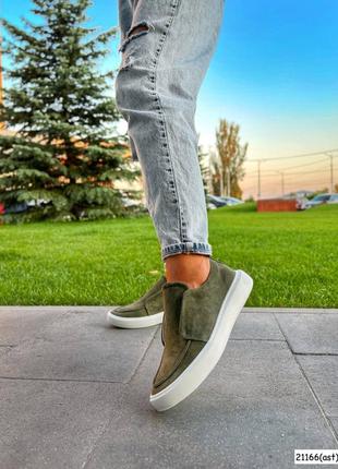 🔥мокасини casual style хакі замш.