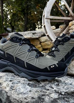 Кожаные мужские кроссовки salomon ranger olive
