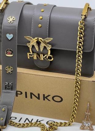 Жіноча сумка pinko пінко в кольорах, крос-боді, сумка через плече, сумка з логотипом, брендова сумка