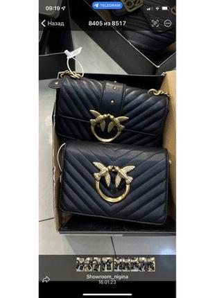 Женская сумка pinko love bag пинко черная стежка шеврон маленькая, кроссбоди, брендовые сумки pinko,2 фото