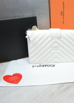 Жіноча брендова сумка pinko пінко крос-боді біла, жіночі сумки, стильні сумки, cross body, пінко, 6692 фото