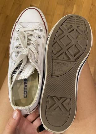 Кеды кроссовки белые converse кожаные оригинальные6 фото