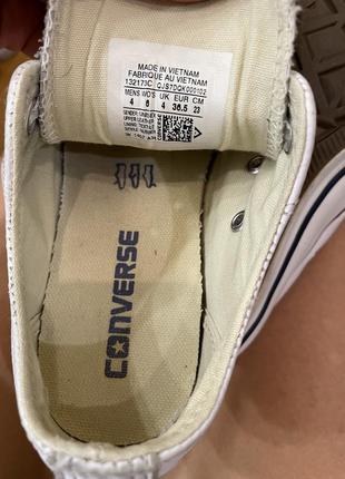 Кеды кроссовки белые converse кожаные оригинальные7 фото