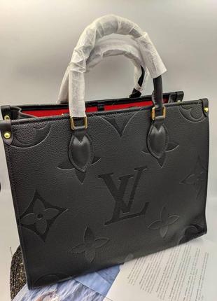 Женская брендовая сумка шопер louis vuitton monogram луи виттон монограмм черная, shopper, шопперы луи витон