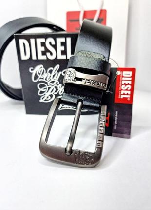 Кожаный ремень diesel дизель 4 см, ремни с логотипом, брендовые ремни, ремень мужской1 фото