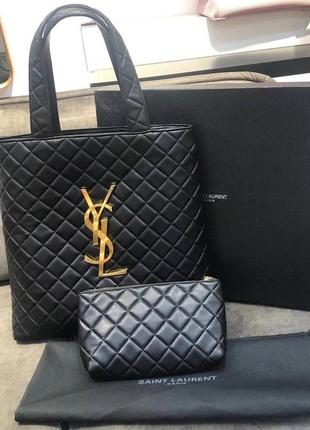 Женская сумка yves saint laurent ив сен лоран , брендовая сумка, офисная сумка, сумка стеганая1 фото