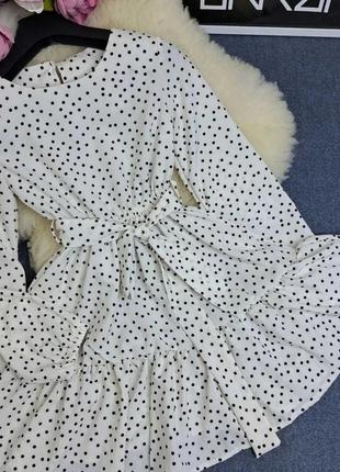 Легкое красивое платье на девочку в горошек