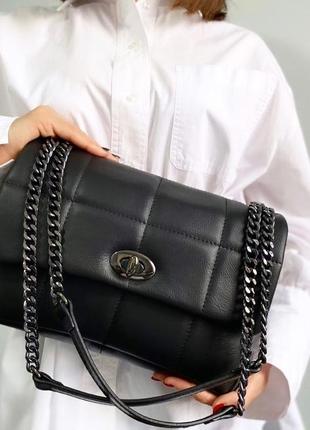 Сумка через плече жіноча шкіряна італія стьобана сумочка середнього розміру