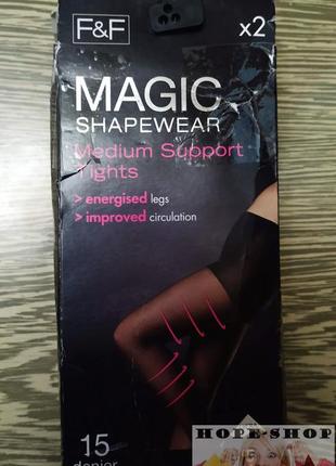 💞колготки f&f 15 denier magic shapewear medium support tights упаковка(2пары)1 фото