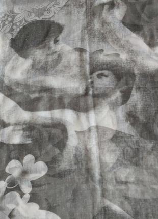 Палантин шарф  картина цветочный принт /4428/3 фото