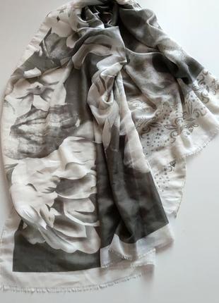 Палантин шарф  картина цветочный принт /4428/2 фото