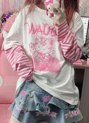 Кофта y2k hello kitty тильняшка лонгслів