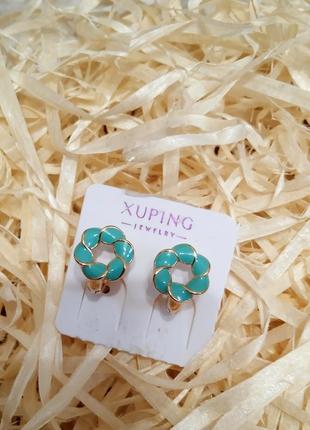 Детские серьги xuping из медицинского золота, с эмалью