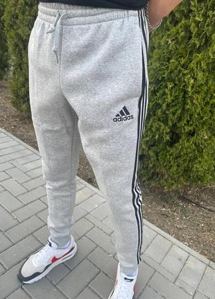 Брюки adidas (original) серые / качественные спортивки адидас на осень