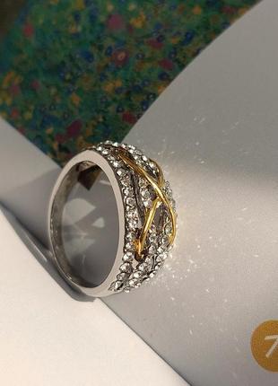 Элегантная винтажная кольца с бесконечностью!⚜️ сочетание серебряного и золотого цвета!1 фото