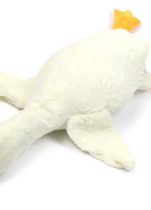 Мягкая плюшевая игрушка подушка обнимашка гусь белый 70 см