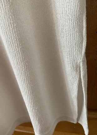 Молочна сукня кежуал сукня поло в’язане плаття з коміром h&m платье экрю трикотажное платье молочное платье с разрезами3 фото