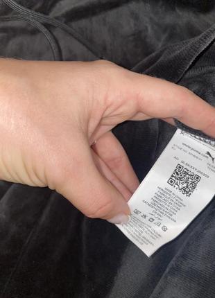 Бархатное серое худи велюровое худи бархатное худи мягкое худи puma White плюшевое худи4 фото