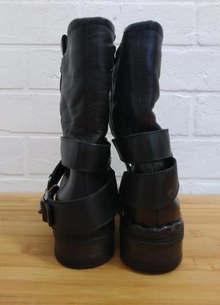 Кожаные черные ботинки ковбойки4 фото