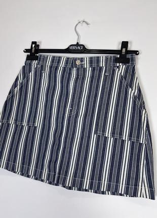Джинсовая юбка в полоску размер 283 фото