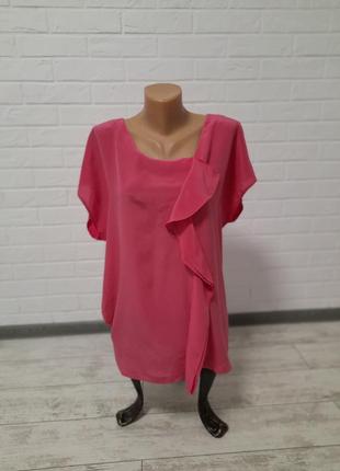 Розовая шелковая блуза, футболка  east