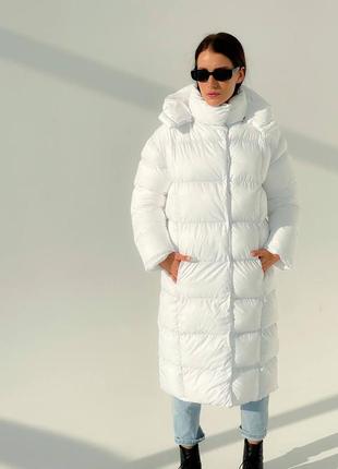 Стеганое пальто зимнее теплое куртка длинная зимняя теплая