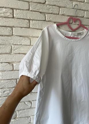 Блуза/кофтина/туника maxmara белая объемные рукава размер м4 фото