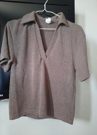 Фактурна футболка поло h&m