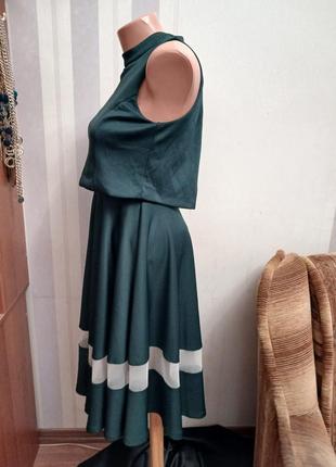 Шикарна нарядна сукня міді  плаття4 фото