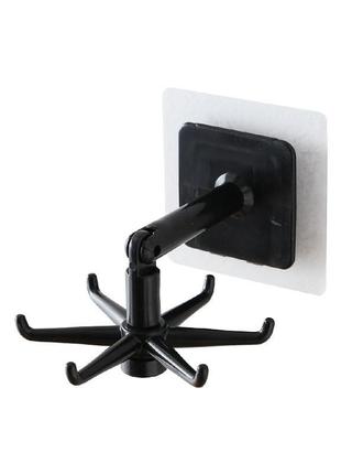 Универсальный крючок, настенный держатель для кухни с поворотом на 360 градусов черный