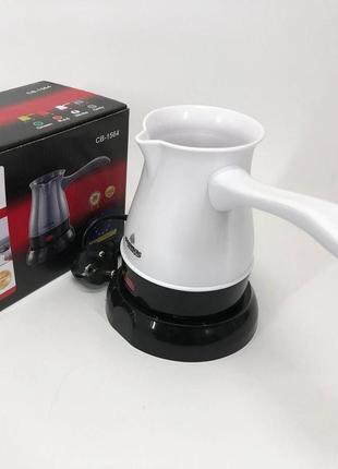Турка электрическая кофеварка crownberg cb-1564, электротурка для кофе, электронная турка. цвет: белый