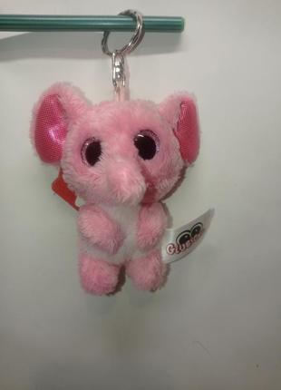 Мягкая игрушка глазастик брелок для ключей сумочки рюкзака слоник glub