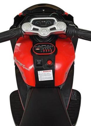 Дитячий електромотоцикл super moto v6 (червоний колір)3 фото
