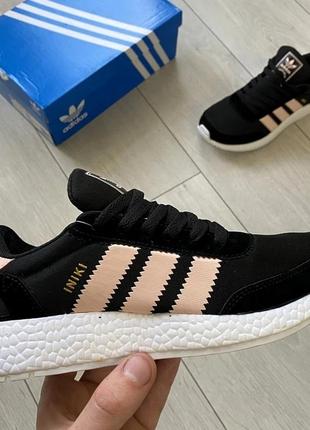 Кросівки жіночі adidas iniki runner boost black pink 40 розмір