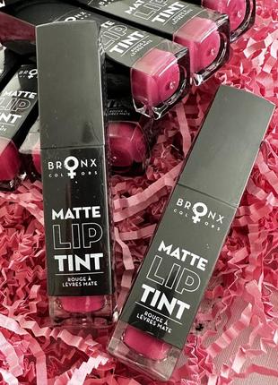 Тинт для губ матовый, bronx matte lip tint 04 pink begonia8 фото