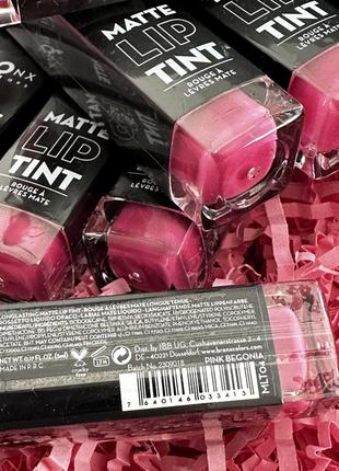 Тинт для губ матовый, bronx matte lip tint 04 pink begonia7 фото
