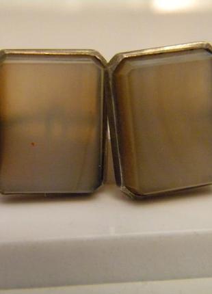 Запонки ссср камень позолота серебро 875 звезда 0рс русские самоцветы №1586